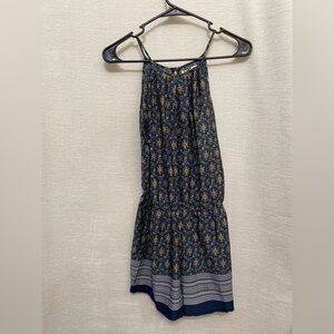 Tramp Navy and Gold Patterned Jumpsuit